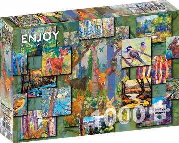 Enjoy Puzzle - Woodland Collage - 1000 Stukjes 2