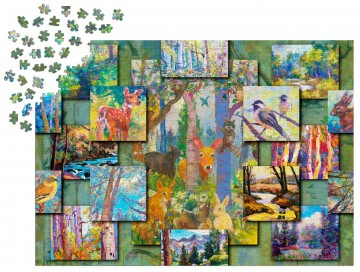 Enjoy Puzzle - Woodland Collage - 1000 Stukjes 4