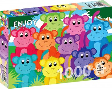 Enjoy Puzzle - Rainbow Monkeys - 1000 Stukjes 2