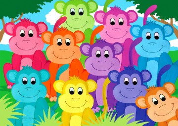 Enjoy Puzzle - Rainbow Monkeys - 1000 Stukjes
