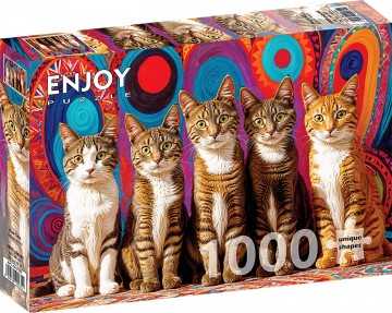 Enjoy Puzzle - Five Cats - 1000 Stukjes 2