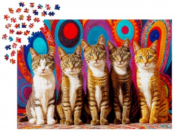 Enjoy Puzzle - Five Cats - 1000 Stukjes 4