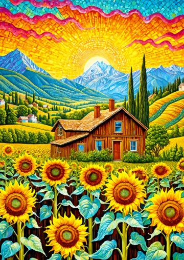 Enjoy Puzzle - Sunflower House - 1000 Stukjes