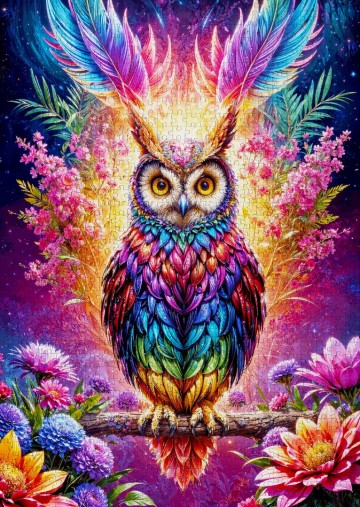 Enjoy Puzzle - Neon Owl - 1000 Stukjes 3
