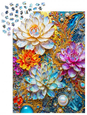 Enjoy Puzzle - Pearlescent Waterlilies - 1000 Stukjes 6