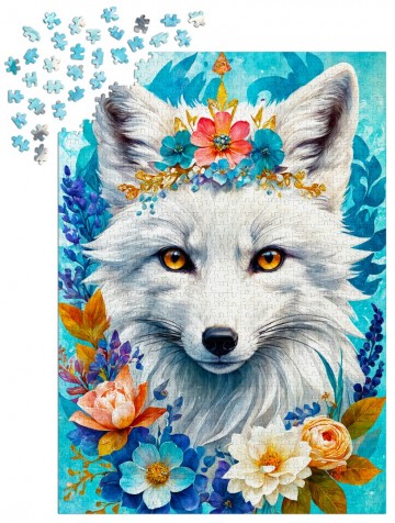 Enjoy Puzzle - Blooming Snow Fox - 1000 Stukjes 5