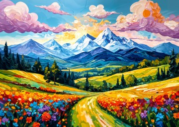 Enjoy Puzzle - Flowered Valley - 1000 Stukjes