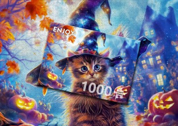 Enjoy Puzzle - Little Witch Cat - 1000 Stukjes 6