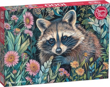 CherryPazzi - Raccoon in Flowers - 1000 Stukjes 2