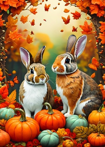Alipson Puzzle - Autumn Bunnies - 500 Stukjes