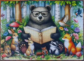 Delfy Puzzle - Bear's Storytime Circle - 1000 Stukjes 3