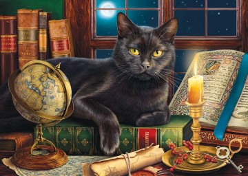 SunsOut - Black Cat by Candlelight - 500 XL Stukjes