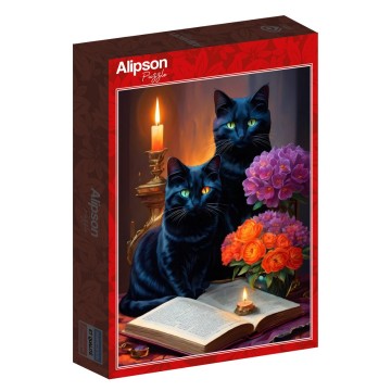 Alipson Puzzle - Black Cats - 500 Stukjes 2