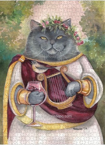 Nova Puzzle - Cat With Harp - 1000 Stukjes 3