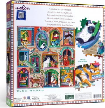 EeBoo - Cats in Windows - 1000 Stukjes 3