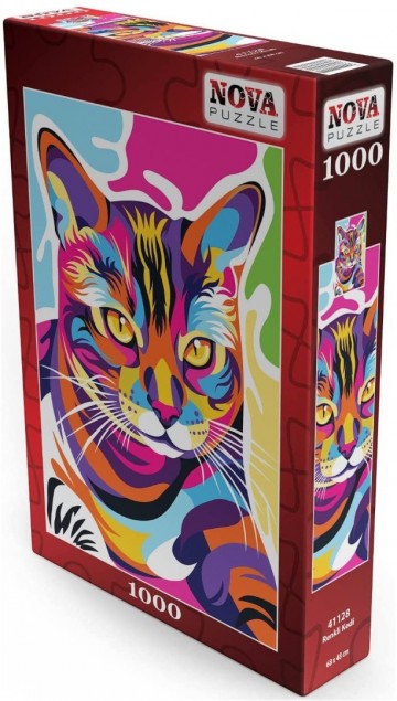 Nova Puzzle - Colorful Cat - 1000 Stukjes 2