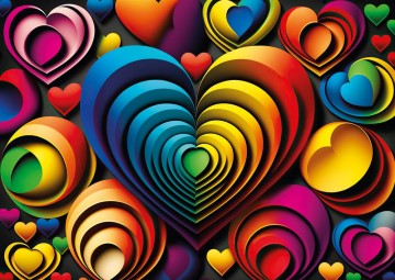 Yazz - Colorful Heart - 1000 Stukjes
