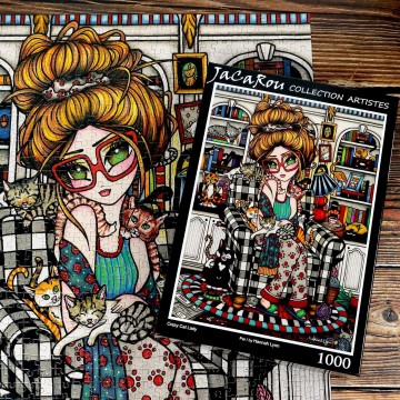 JaCaRou Puzzles - Crazy Cat Lady - 1000 Stukjes 4