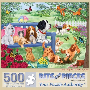 Bits and Pieces - Cute Dogs in the Garden - 500 Stukjes 2
