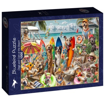 Bluebird Puzzle - Dogs and Cats on the Beach - 1000 Stukjes 2