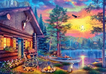 Trefl - Evening Sunset Cabin - 500 Stukjes
