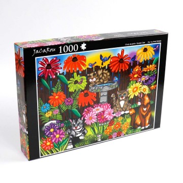 JaCaRou Puzzles - Garden Cats - 1000 Stukjes 2