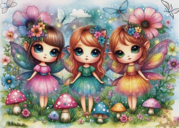 JaCaRou Puzzle - Garden Fairy Trio - 1000 Stukjes