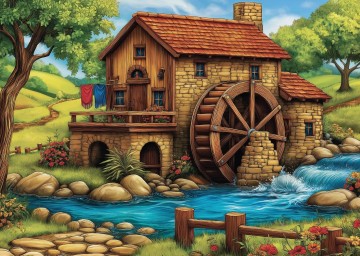Delfy Puzzle - Golden Watermill Afternoon - 1000 Stukjes