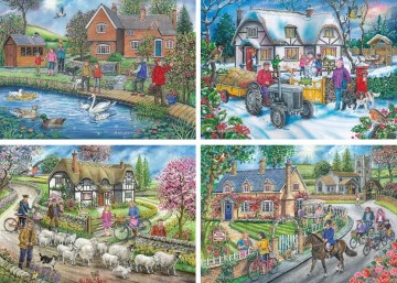 The House of Puzzles - Life in the Country - 4 x 500 Stukjes