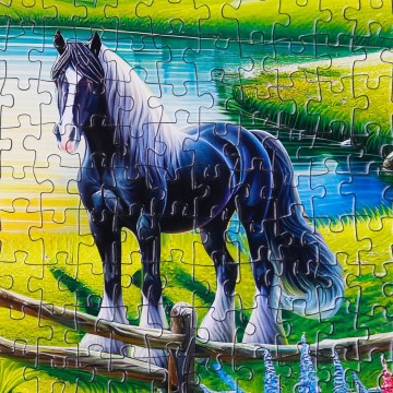 JaCaRou Puzzle - Majestic Black Beauty - 1000 Stukjes 4