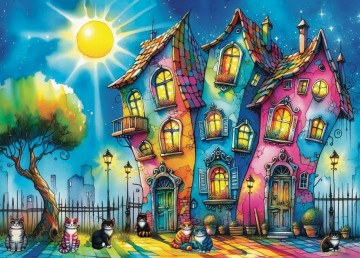 JaCaRou Puzzle - Meowtiful Night - 1000 Stukjes