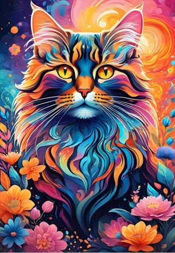 Alipson Puzzle - Multicoloured Cat - 1000 Stukjes