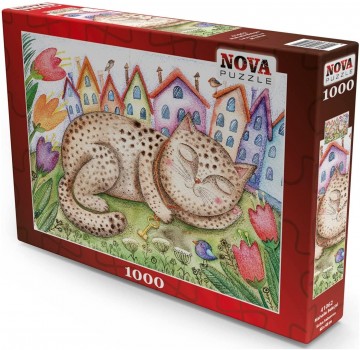 Nova Puzzle - Neighbourhood Cat - 1000 Stukjes 2