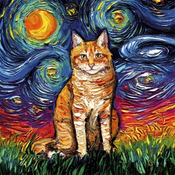 Alipson Puzzle - Orange Tabby Night - 1000 Stukjes