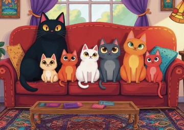 Delfy Puzzle - Purrfect Lineup - 1000 Stukjes