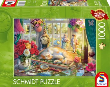 Schmidt - Puzzle Time With the Cat - 1000 Stukjes 2