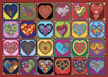 JaCaRou Puzzles - Quilted Hearts - 1000 Stukjes