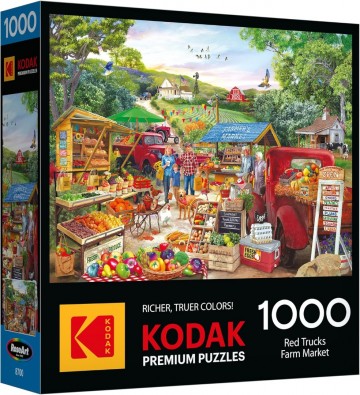 RoseArt - Kodak Premium - Red Trucks Farm Market - 1000 Stukjes 2