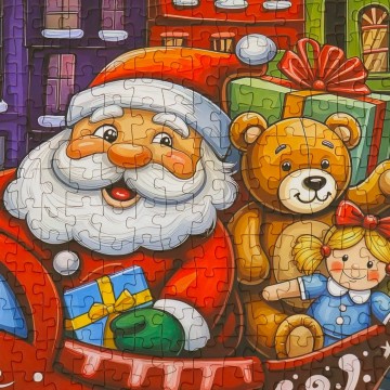 Delfy Puzzle - Santa's Holiday Drive - 1000 Stukjes 3
