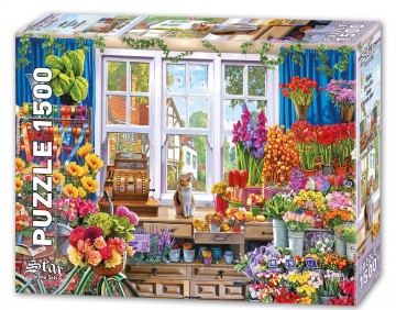 Star Puzzle - Flower Shop - 1500 Stukjes 2