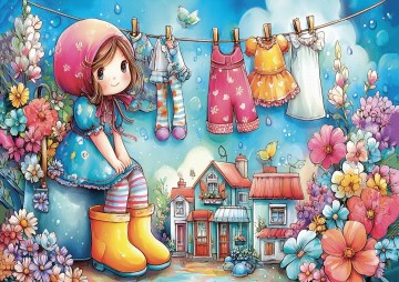 Delfy Puzzle - Sunlit Laundry Joy - 1000 Stukjes