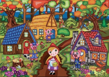 JaCaRou Puzzles - Three Friendly Little Pigs - 1000 Stukjes