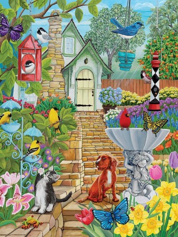 Bits and Pieces - Vintage Birdfeeder Garden - 1000 Stukjes